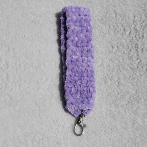 Plush Crochet Wristlet - Light Purple